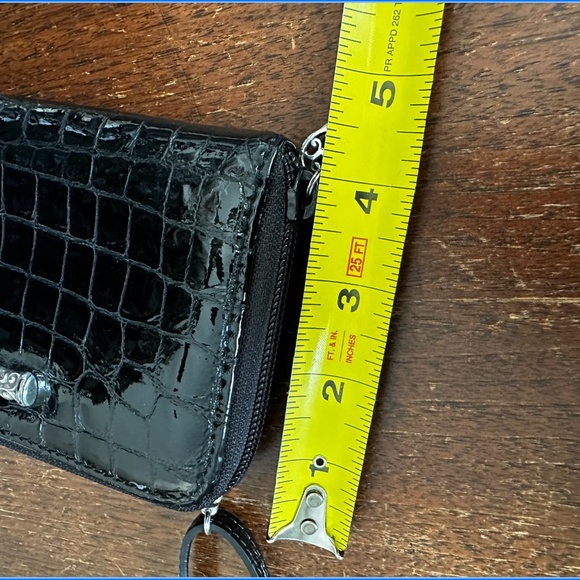 BRIGHTON Embossed Croc Black Cross Body Wallet - Picture 8 of 9